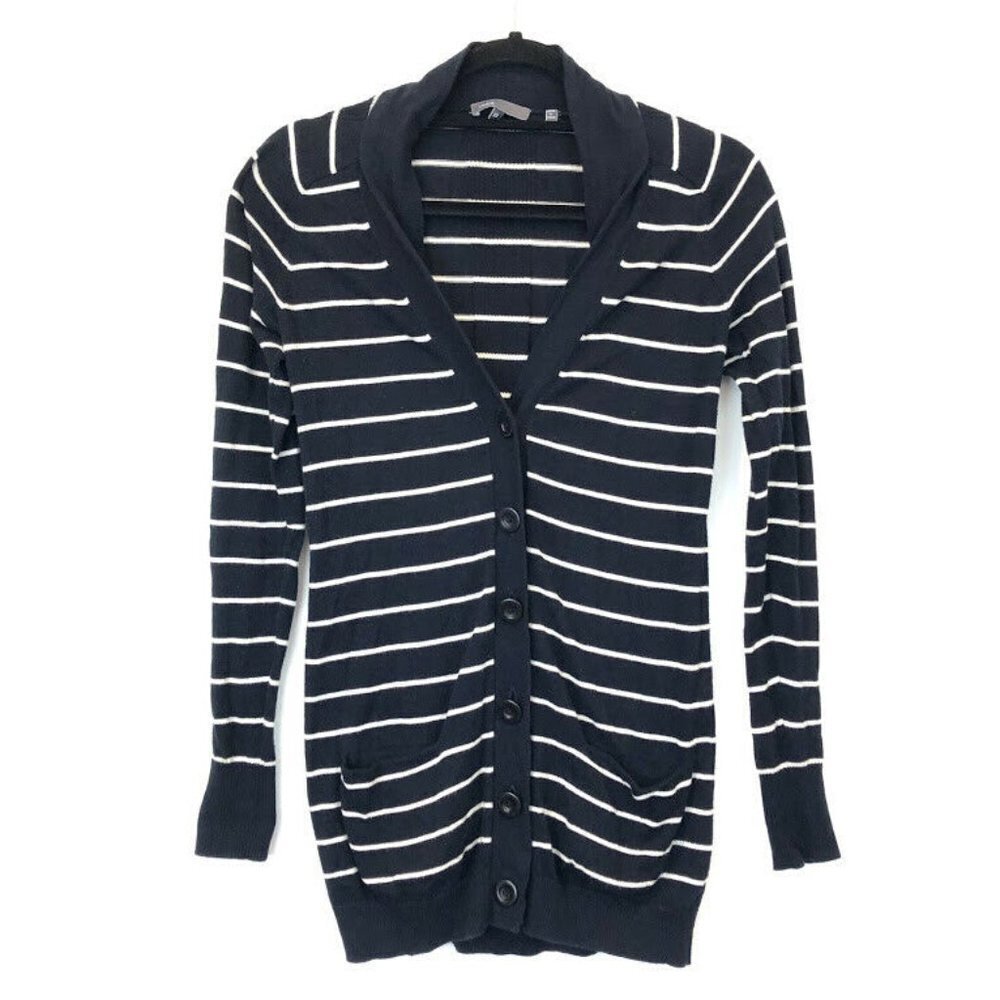 Vince XS Striped Knit Lightweight Long Sweater - Picture 1 of 8